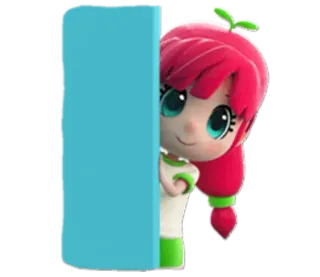 👀 Dessin animé, Personnage, Fille, Qui regarde, Caché, Joueuse, Mignon whatsapp sticker