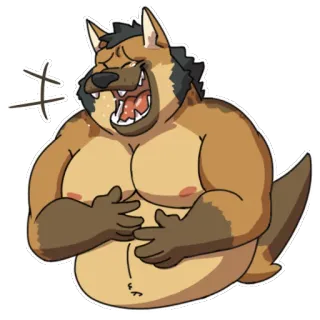 🤣 cartoon, animal, anthropomorphic, dog, laughing, happy telegram sticker