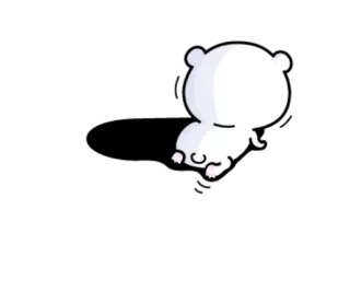 😶 oso, lindo, animal, dibujo, blanco, dormilón telegram sticker