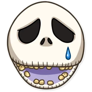😢 череп, грустный, плачущий, эмодзи, мультик, лицо telegram sticker