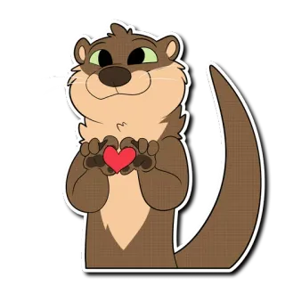 ❤ otter, heart, love, cute, animal telegram sticker