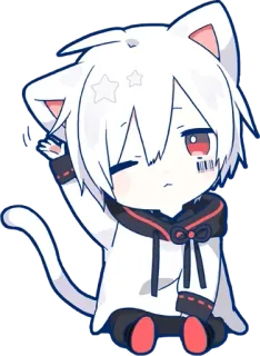 👋 Chibi, Anime, Katze, Kawaii, Manga, Niedlich, Neko, Junge telegram sticker