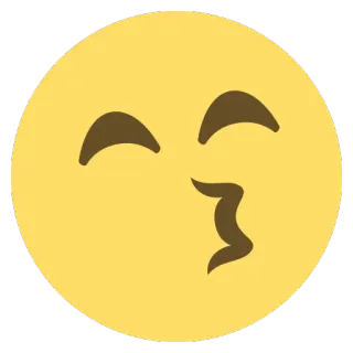 😙 Emoji, Kuss, küssendes Gesicht, Zuneigung, Liebe, gelb whatsapp sticker