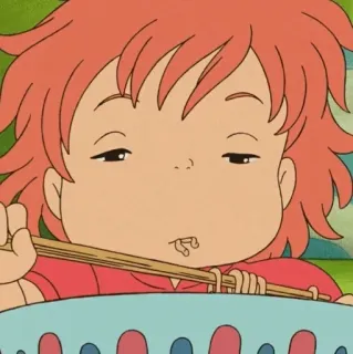 🐽 Ponyo Anime, Ponyo, Ghibli, Fofo, Animação, Comida whatsapp sticker