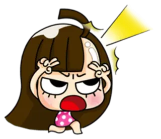 😠 cartoon, angry, emotion, cute, girl whatsapp sticker