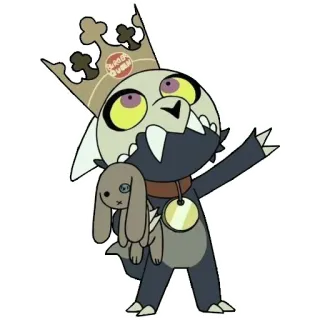 🙄 King The Owl House BURGER QUEEN King, The Owl House, karakter, kartun, mahkota, Burger Queen telegram sticker
