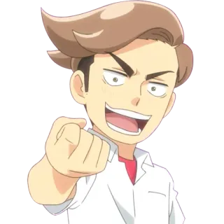 😎 cartoon, anime, character, male, smiling, portrait telegram sticker