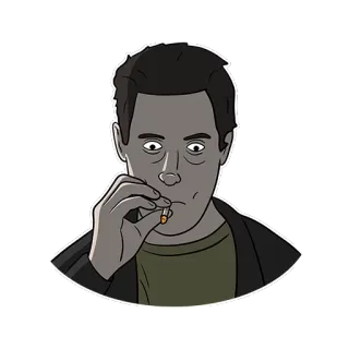 😳 homme, cigarette, fumer, illustration telegram sticker