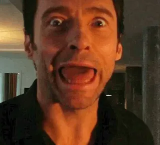 😧 Hugh Jackman aktor, selebriti, lucu, meme, ekspresi, wajah telegram sticker