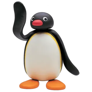 😐 Pingu pingüino, dibujo animado, personaje, animado, animación con plastilina whatsapp sticker