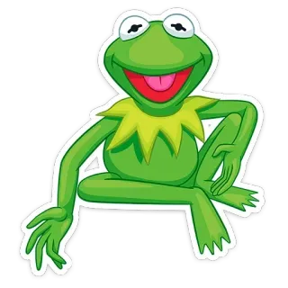 😄 Kermit the Frog Kermit, frog, muppets, cartoon, puppet telegram sticker