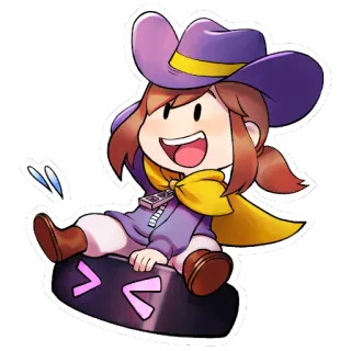 🤠 Hat Kid A Hat in Time videojuego, A Hat in Time, Hat Kid, lindo, personaje telegram sticker