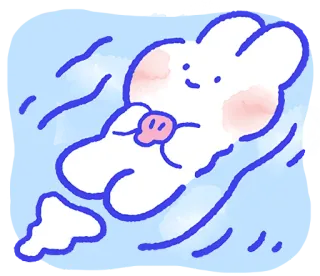 💦 süß, Cartoon, Hase, Tier, lustig telegram sticker