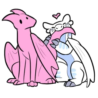 😜 dragon, dessin animé, fantaisie, animal, coeur telegram sticker