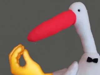 🌟 goose, hand gesture, emoji, bird, tuxedo telegram sticker