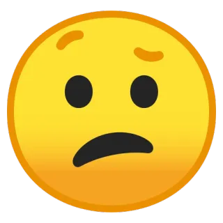 😕 emoji, khawatir, wajah, ekspresi, sedih telegram sticker