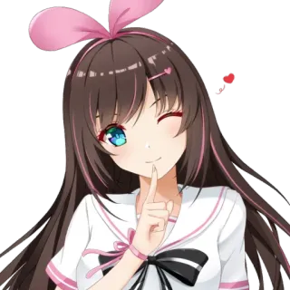😘 anime, menina, fofa, kawaii, piscadela telegram sticker