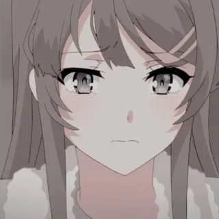 🌸 Mai Sakurajima Rascal Does Not Dream of Bunny Girl Senpai anime, cartoon, animation, sad, crying, Mai Sakurajima telegram sticker