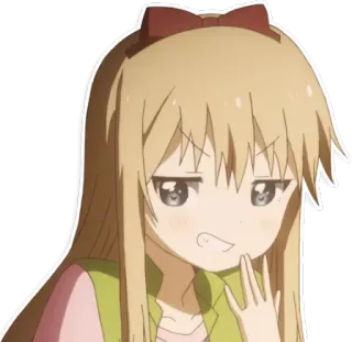 😏 Anime, Ragazza, Carina, Cartone animato, Personaggio, Espressione, Illustrazione, Adesivo telegram sticker