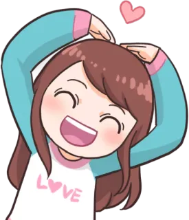 ❤️ LOVE amor, coração, desenho animado, fofo, menina, feliz, adorável, kawaii telegram sticker