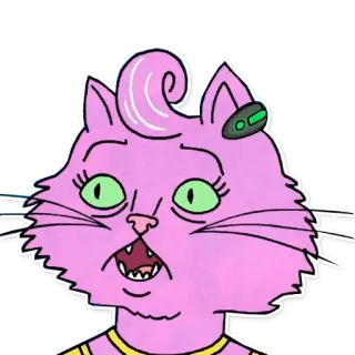 😱 Princess Carolyn BoJack Horseman мультяшный кот, розовый кот, Принцесса Кэролин, Конь БоДжек, мультяшный персонаж telegram sticker