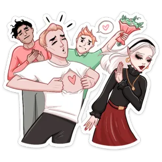 🙅‍♂️ love, heart, romance, bouquet, rejection telegram sticker