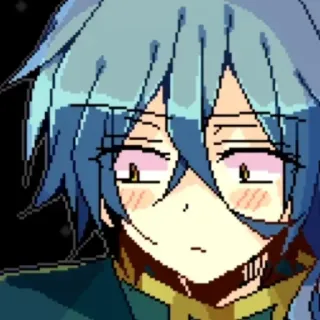 💙 Anime, Manga, Ritratto, Arte digitale, Pixel art whatsapp sticker