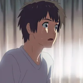 💫 Your Name anime, khóc, cảm xúc, buồn, con trai, nước mắt, nhân vật telegram sticker