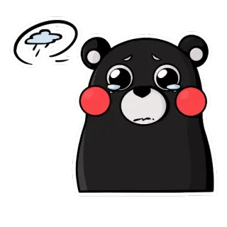 😢 Bär, weinen, traurig, Regen, Wolke, Tränen telegram sticker