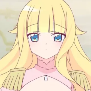 ☁️ Anime, Dibujos animados, Personaje, Mujer, Pelo rubio, Retrato whatsapp sticker