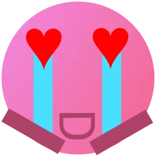😍 絵文字, 愛, ハート目, 泣く, かわいい, ピンク, 顔 telegram sticker