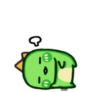 😪 wonter 恐龙, 可爱, 绿色, 卡通, 贴纸, 卡哇伊 whatsapp sticker