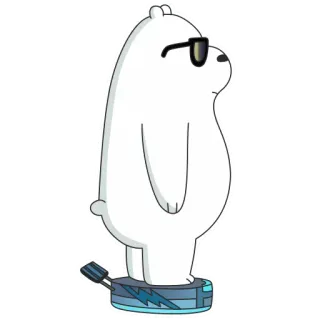 😎 Ice Bear We Bare Bears Белый медведь, Мы обычные медведи, Cartoon Network, Белый медведь, Очки, Персонаж telegram sticker