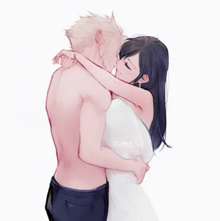 🥢 @oma_u couple, kiss, embrace, love, romance telegram sticker