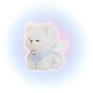 😔 kucing, anak kucing, imut, hewan peliharaan, binatang, malaikat, kawaii, sayap telegram sticker