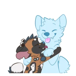 ❤️ chien, chiot, dessin animé, animal, câlin, mignon, amical whatsapp sticker