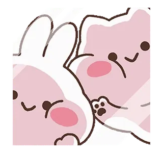 🥰 น่ารัก, สัตว์, กระต่าย, แมว, การ์ตูน, สติกเกอร์ telegram sticker