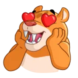 ๐ animal, love, heart eyes, cartoon, happy, cat telegram sticker