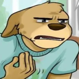 🤨 dog, cartoon, furry, anthropomorphic whatsapp sticker