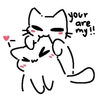 😘 your are my!! mèo, tình yêu, dễ thương, động vật, mèo con, trái tim telegram sticker