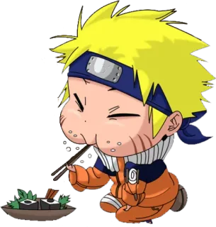 😋 Naruto anime, manga, chibi, Naruto, food, eating telegram sticker