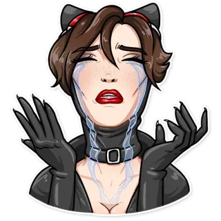 😭 weinend, Katzenmädchen, traurig, Emotionen, Tränen telegram sticker