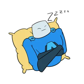 😴 Zzzzz sommeil, oreiller, mignon, sieste, relaxant, dessin animé whatsapp sticker
