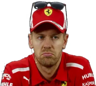 😕 Sebastian Vettel formula 1, f1, corse, vettel, ferrari telegram sticker