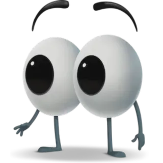👀 мультфильм, глаза, персонаж, иллюстрация, смешной, выпученные глаза telegram sticker