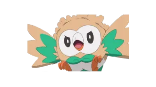 👐 Rowlet Pokemon pokemon, rowlet, owl, flying, cute, cartoon telegram sticker