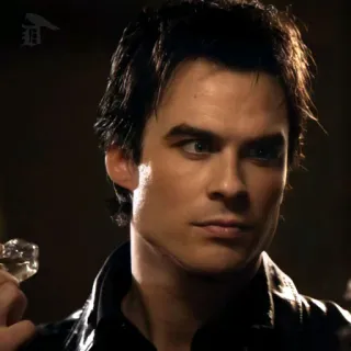 🍸 Damon Salvatore The Vampire Diaries vampier, bovennatuurlijk, drama, personage, Damon, tv serie telegram sticker