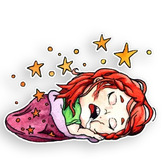 Rainbow redhead telegram stickers