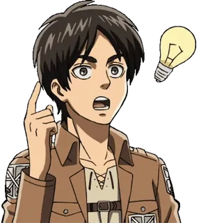 🤔 Eren Yeager Attack on Titan anime, character, sticker, manga telegram sticker