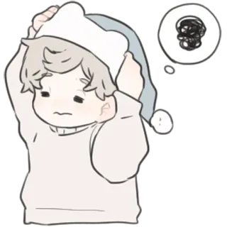 😖 aufkleber, niedlich, verschlafen, figur, cartoon, kawaii telegram sticker